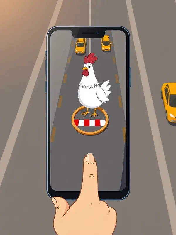Écran vertical de Chicken Road 2 sur smartphone